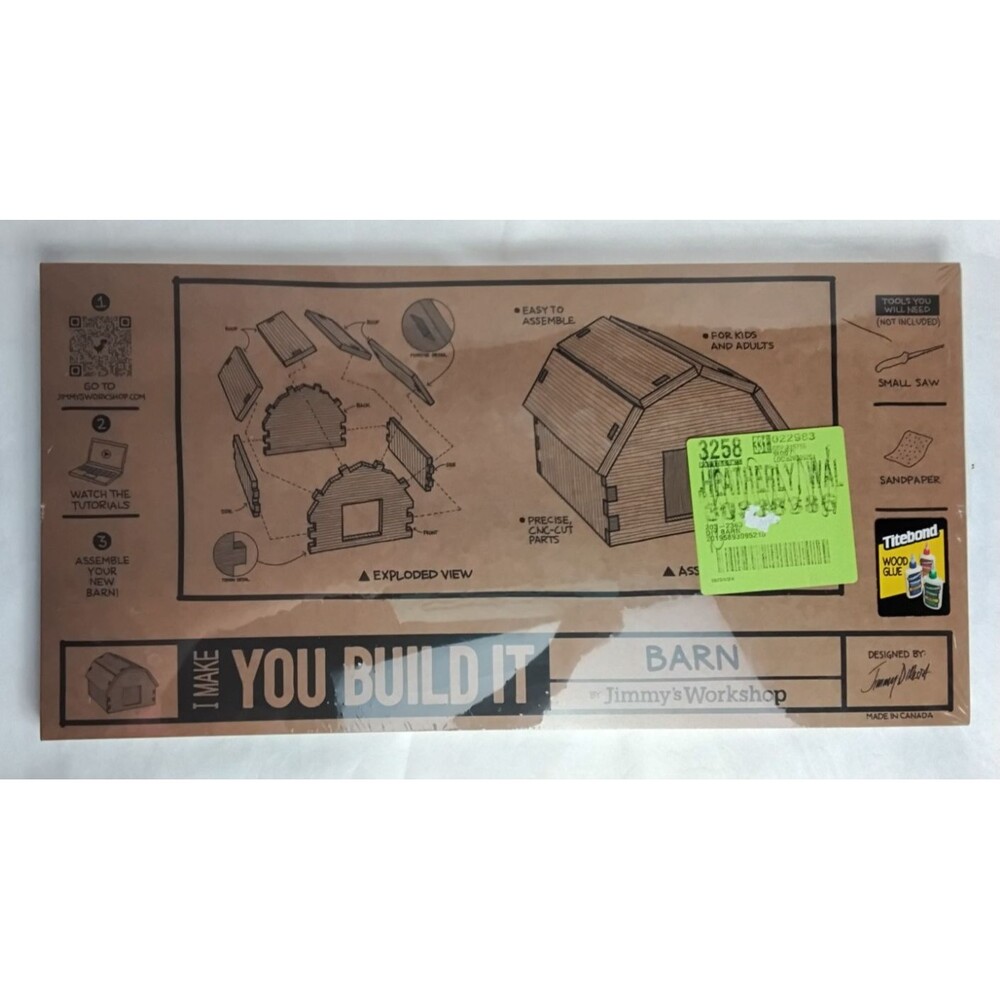 New Jimmy's I Make You Build Toy Barn Wood DIY Craft, Woodworking for Beginners